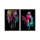 Kit 2 Quadros Decorativos Folhagem Moderno