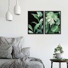 Kit 2 Quadros Decorativos Folhagem Plantas Sala Cozinha