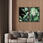 Kit 2 Quadros Decorativos Folhagem Plantas Sala Cozinha