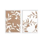 Kit 2 Quadros Decorativos Folhagens Delicado Sala Parede