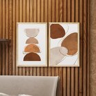 Kit 2 Quadros Decorativos Formas Geométricas Moderno