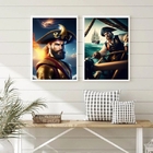 Kit 2 Quadros Decorativos Fotografias Marinheiros 33x24cm Mol