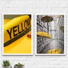 Kit 2 Quadros Decorativos Fotografias Yellow 45x34cm Moldura: