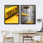 Kit 2 Quadros Decorativos Fotografias Yellow 45x34cm Moldura: