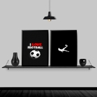 Kit 2 Quadros Decorativos Futebol 33x24cm - Com Vidro Moldura