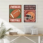 Kit 2 Quadros Decorativos Futebol Americano 45x34cm Moldura:m
