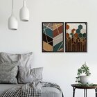 Kit 2 Quadros Decorativos Geométrico Moderno Escritório Sala