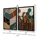 Kit 2 Quadros Decorativos Geométrico Moderno Escritório Sala