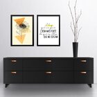 Kit 2 Quadros Decorativos Girassol - Luz 33x24cm Moldura Bran