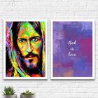 Kit 2 Quadros Decorativos God Is Love 33x24cm - Com Vidro Mol