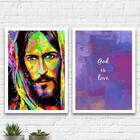 Kit 2 Quadros Decorativos God Is Love 45x34cm - Com Vidro Mol