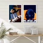 Kit 2 Quadros Decorativos Homem Tocando piano 33x24cm - Com V