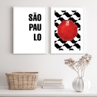 Kit 2 Quadros Decorativos I Love São paulo 33x24cm Moldura:ma
