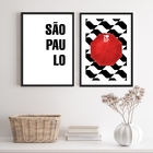 Kit 2 Quadros Decorativos I Love São paulo 45x34cm Moldura:ma