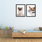 Kit 2 Quadros Decorativos Infantil Cachorros De Fone