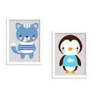 Kit 2 Quadros Decorativos Infantil Cute Friends