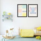 Kit 2 Quadros Decorativos Infantil Elefantinho Carinhoso