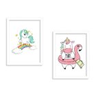 Kit 2 Quadros Decorativos Infantil Unicórnios