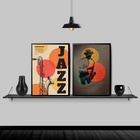 Kit 2 Quadros Decorativos Jazz 24x18cm - Com Vidro Moldura:ma