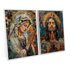 Kit 2 Quadros Decorativos Jesus E Maria Orando Efeito 3d De M
