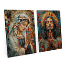 Kit 2 Quadros Decorativos Jesus E Maria Orando Efeito 3d De M