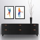 Kit 2 Quadros Decorativos Jogadora De Tênis 45x34cm Moldura B