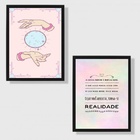 Kit 2 Quadros Decorativos Lei Da Mente 24x18cm - Com Vidro Mo