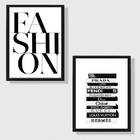 Kit 2 Quadros Decorativos Livros Fashion 33x24cm - Com Vidro