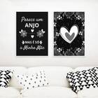 Kit 2 Quadros Decorativos Mãe Anjo 33x24cm - Com Vidro Moldur