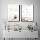 Kit 2 Quadros Decorativos Mar Nude 24x18cm - Com Vidro Moldur