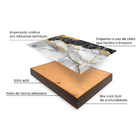 Kit 2 Quadros Decorativos Mármore Abstrato Cinza Com Dourado