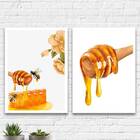 Kit 2 Quadros Decorativos Mel 45x34cm Moldura:madeira Branca