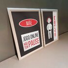 Kit 2 Quadros Decorativos Meu Rodapé Gamer Vermelho 34x44