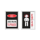 Kit 2 Quadros Decorativos Meu Rodapé Gamer Vermelho 34x44