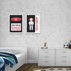 Kit 2 Quadros Decorativos Meu Rodapé Gamer Vermelho 34x44