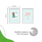 Kit 2 Quadros Decorativos Meu Rodapé Lhama E Flamingo 34x44 -