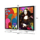 Kit 2 Quadros Decorativos Moderno Abstrato Monalisa Colorido
