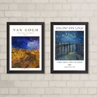 Kit 2 Quadros Decorativos Paisagens De van gogh 45x34cm Moldu