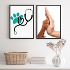 Kit 2 Quadros Decorativos Para Clinica Veterinária 24x18cm -