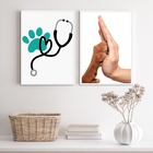 Kit 2 Quadros Decorativos Para Clinica Veterinária 24x18cm Mo