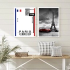 Kit 2 Quadros Decorativos Paris - Passagem 33x24cm Moldura Pr