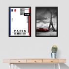 Kit 2 Quadros Decorativos Paris - Passagem 33x24cm Moldura Pr