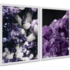 Kit 2 Quadros Decorativos Pedras - Cristais 24x18cm Moldura B