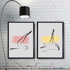 Kit 2 Quadros Decorativos Pilates - Abstratos 24x18cm - Com V
