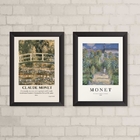 Kit 2 Quadros Decorativos Pinturas De monet 33x24cm - Com Vid