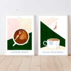 Kit 2 Quadros Decorativos Piscina de café 24x18cm - Com Vidro