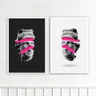 Kit 2 Quadros Decorativos Pop - Esculturas 24x18cm - Com Vidr