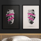 Kit 2 Quadros Decorativos Pop - Esculturas 45x34cm - Com Vidr