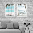 Kit 2 Quadros Decorativos Praia Para Relaxar 24x18cm Moldura