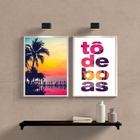 Kit 2 Quadros Decorativos Praia Tô De Boas 24x18cm Moldura:ma